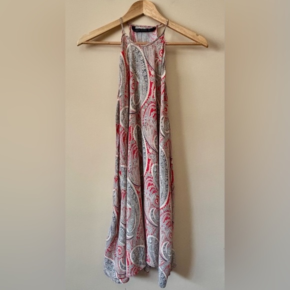 Zara|Vibrant Paisley Halter Mini Dress Tunic Lightweight & Flowy for Summer Sz M - Picture 2 of 7